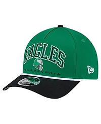 New Era Men's Kelly Green Philadelphia Eagles Throwback Arch Coolera 9FORTY A-Frame Adjustable Hat