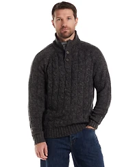 Weatherproof Vintage Men's Cable Knit Quarter Button Long Sleeve Sweater