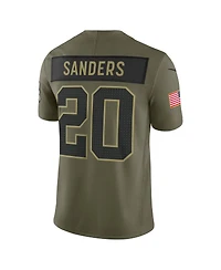 Nike Men's Barry Sanders Olive Detroit Lions 2025 Salute to Service Retired Limited Jersey