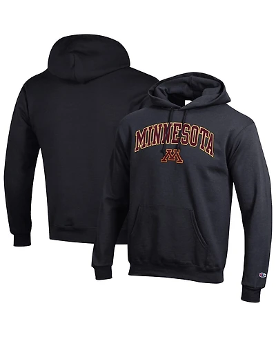 Champion Men's Black Minnesota Golden Gophers Arched Logo Fleece Pullover Hoodie