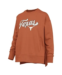 Pressbox Women's Burnt Orange Texas Longhorns Bonanza Chenille Harper Script Sweatshirt