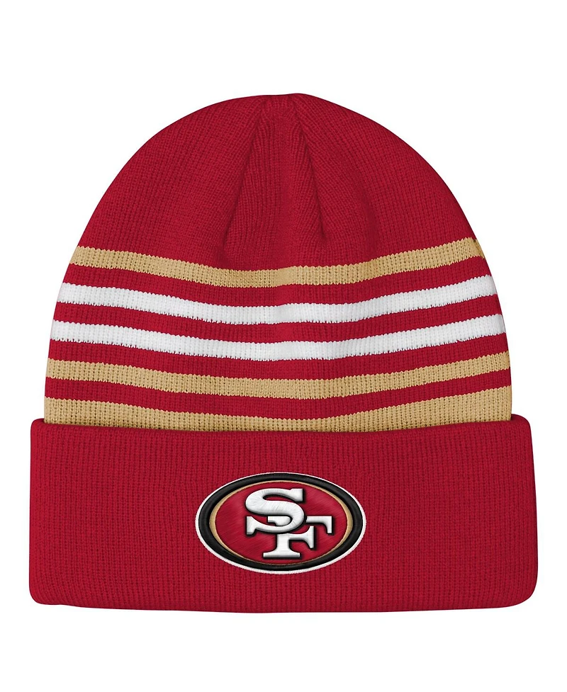 Outerstuff Big Boys and Girls Scarlet San Francisco 49ers Essentials Cuffed Knit Hat