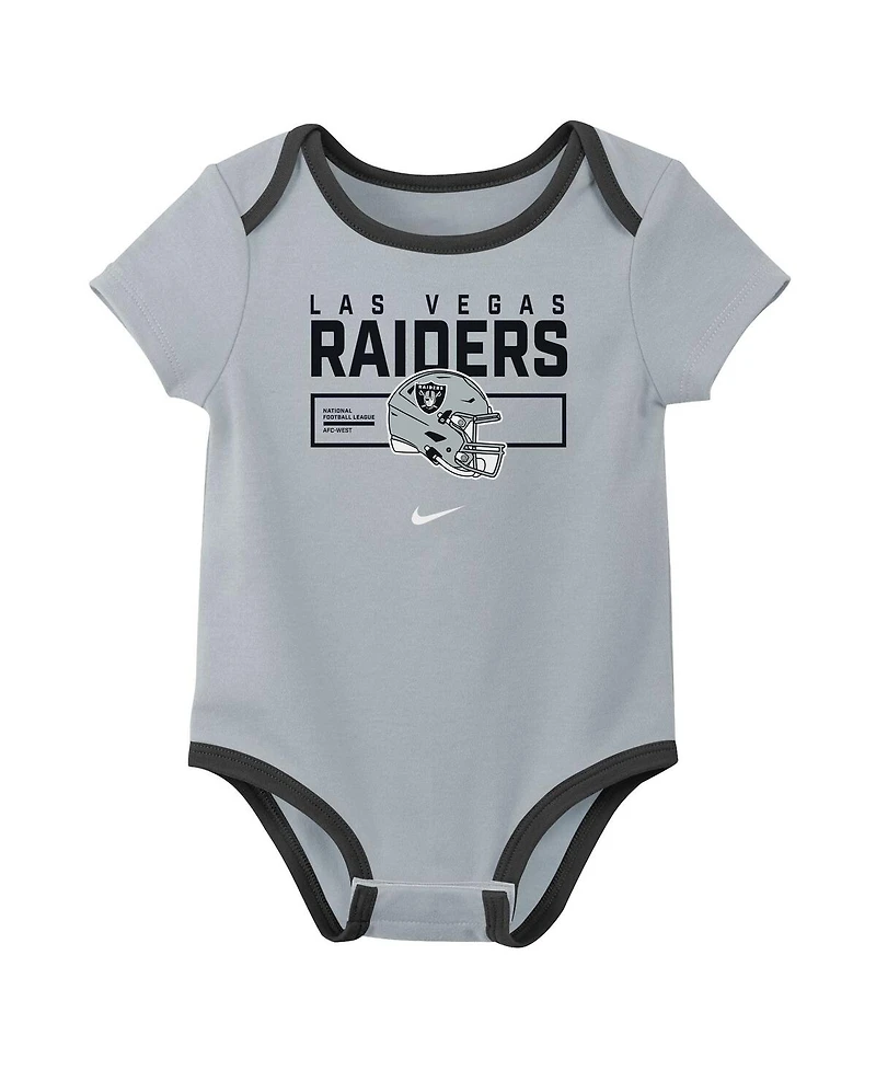 Nike Baby Boys and Girls 3-Piece Las Vegas Raiders Bodysuit Set