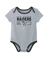 Nike Baby Boys and Girls 3-Piece Las Vegas Raiders Bodysuit Set