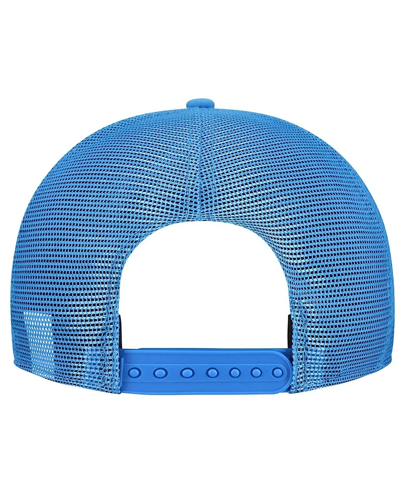 New Era Men's Gray/Powder Blue Los Angeles Chargers Cork Split Panel 9FIFTY Trucker Snapback Hat