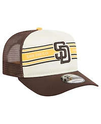 New Era Men's Cream/Brown San Diego Padres Banner A-Frame 9FIFTY Trucker Snapback Hat