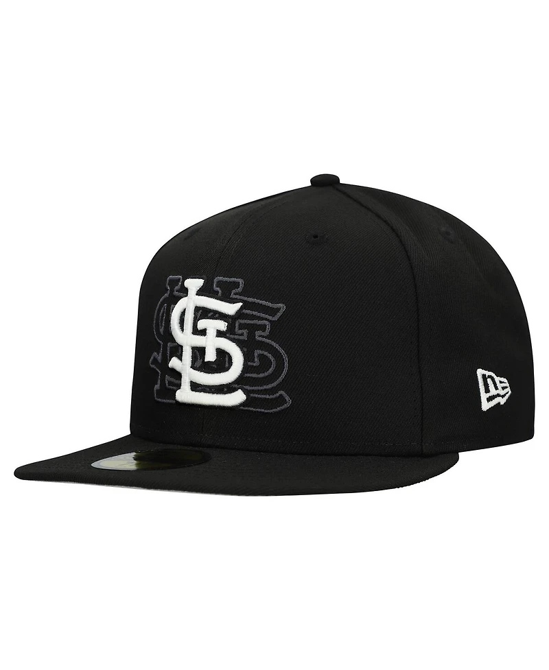 New Era Men's Black St. Louis Cardinals Tri-Hit 59FIFTY Fitted Hat