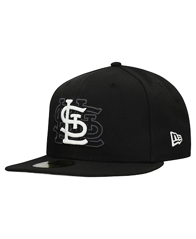 New Era Men's Black St. Louis Cardinals Tri-Hit 59FIFTY Fitted Hat