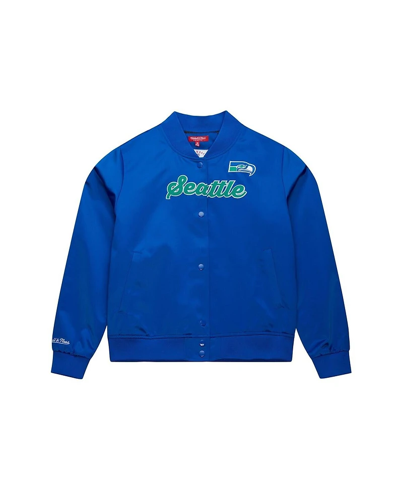 Mitchell & Ness Women's Royal Seattle Seahawks Full-Snap Satin Jacket