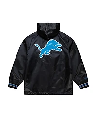Mitchell & Ness Men's Black Detroit Lions Downtown Satin Full-Snap Jacket