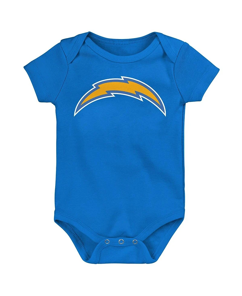 Outerstuff Newborn 3-Piece Los Angeles Chargers Little Tike Bodysuit Set