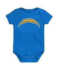 Outerstuff Newborn 3-Piece Los Angeles Chargers Little Tike Bodysuit Set