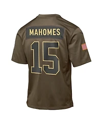 Nike Big Boys and Girls Patrick Mahomes Olive Kansas City Chiefs 2025 Salute to Service Game Jersey