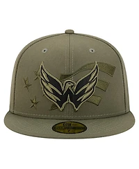 New Era Men's Olive Washington Capitals Military Appreciation Flag 59FIFTY Fitted Hat