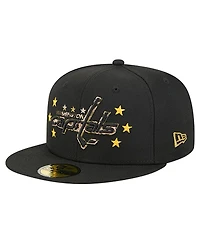 New Era Men's Black Washington Capitals Military Appreciation Digital Camo Stars 59FIFTY Fitted Hat