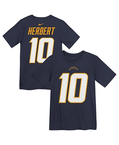 Nike Big Boys and Girls Justin Herbert Navy Los Angeles Chargers Name Number T-Shirt