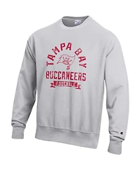 Champion Men's Heather Gray Tampa Bay Buccaneers Reverse Weave Fleece Pullover Sweatshirt