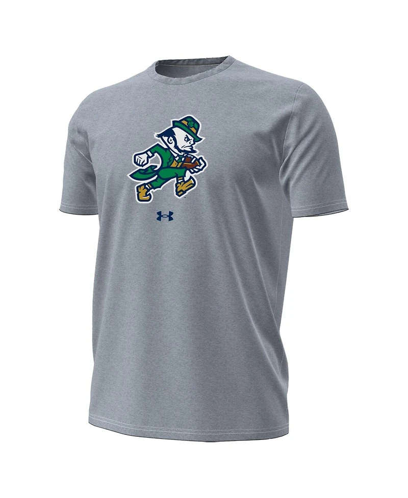 Under Armour Men's Gray Notre Dame Fighting Irish Leprechaun Performance T-Shirt