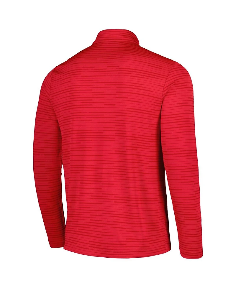 LevelWear Men's Red Tour ship Logo Quarter-Zip Hoodie