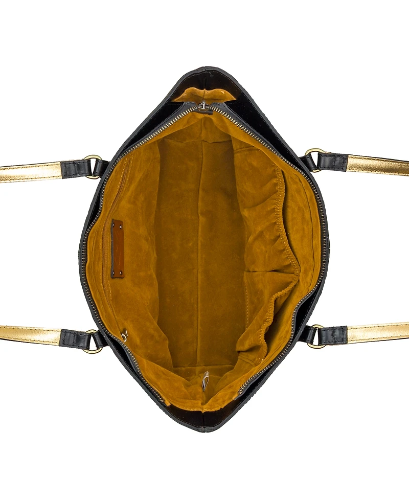 Patricia Nash Meka Bark Leaves Textured Tote Bag