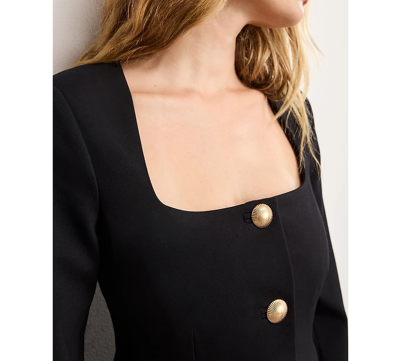 Good American Women's Square Neck Long Sleeve Jacket, Regular and Plus
