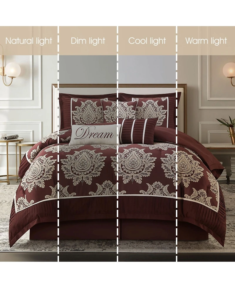 Stratford Park Therese Damask 7-Pc. Comforter Set, California King