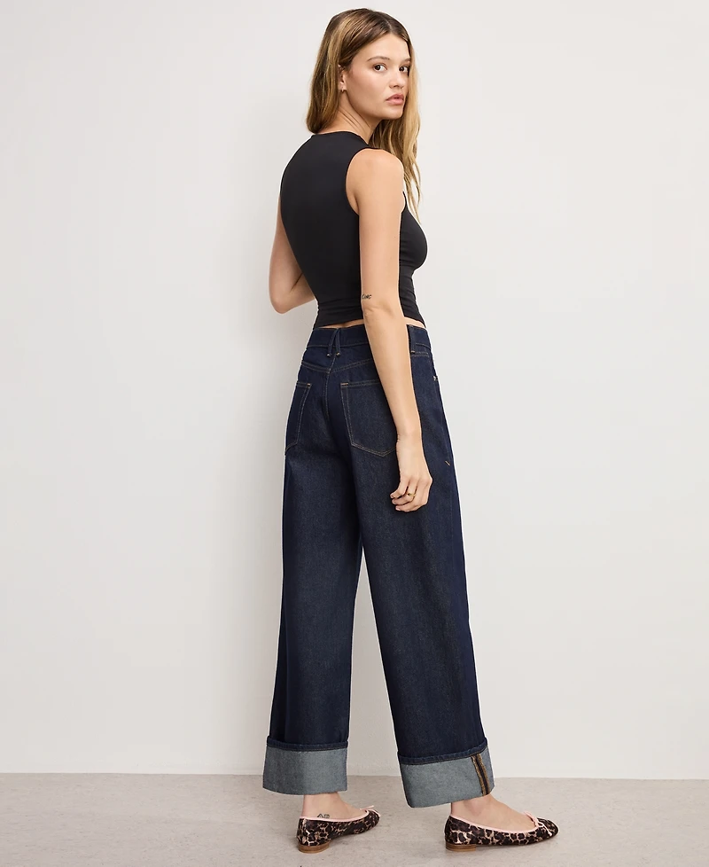 Good American Women's Relaxed Baggy Low-Rise Jeans, Regular and Plus