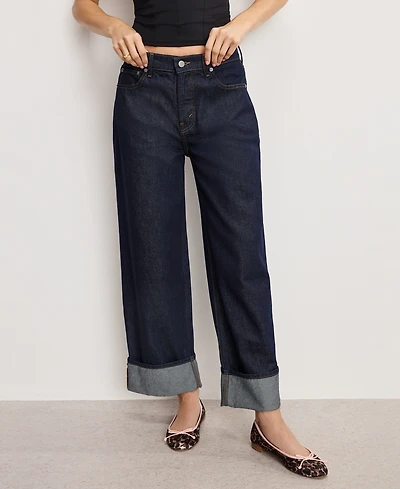 Good American Women's Relaxed Baggy Low-Rise Jeans, Regular and Plus