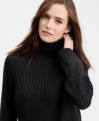 Bar Iii Women's Mock-Neck Ribbed Sweater, Macy's Exclusive