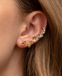 Girls Crew Crystal Multi-Color Tropical Fruit Basket Stud Set