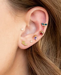 Girls Crew Crystal Multi-Color Bug Me Stud Set