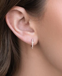 Girls Crew Gold Plated Orchid Faux Cultivated Pearl Hoop Earrings