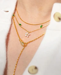 Girls Crew Crystal Fresh Bloom Gold Plated Necklace