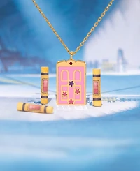 Girls Crew Enamel Pixar Monsters Boo's Gold Plated Door Necklace