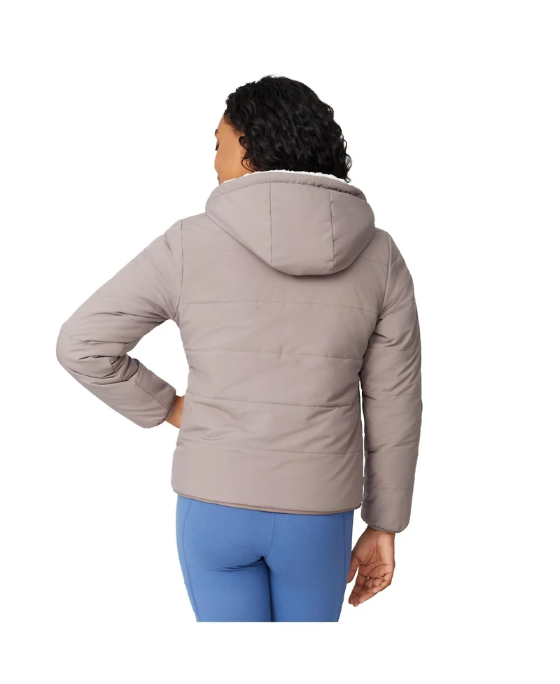 Free Country Women's Hooded Cirrus Quilted Reversible Jacket