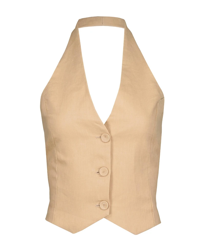 Bishop + Young Positano Linen Halter Vest