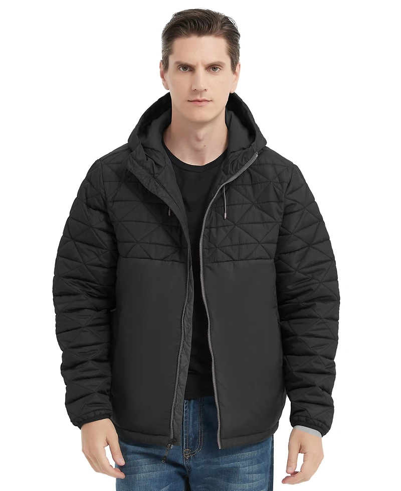 Hawke & Co. Men's Color-Blocked Diamond Quilted Yoke Jacket