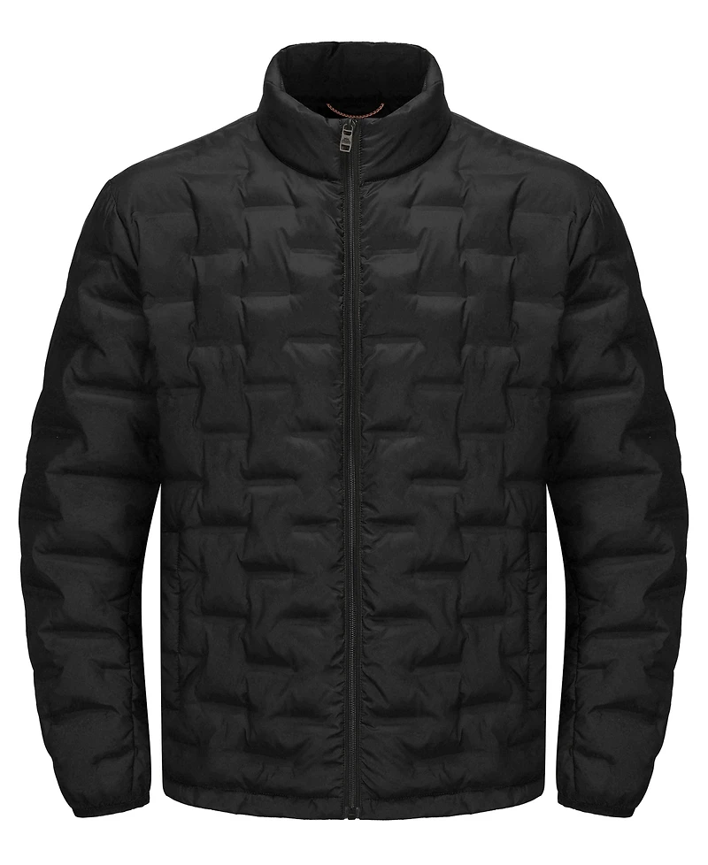 Hawke & Co. Men's Stand Collar Lightweight Warm Cube Jacket