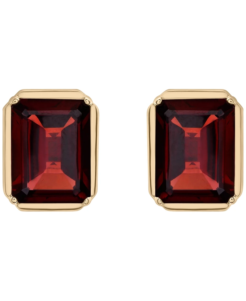 Macy's Garnet (3-5/8 ct. t.w.) Stud Earrings in 14K Yellow Gold