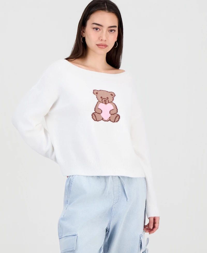 Ultra Flirt Juniors' Graphic Intarsia-Knit Sweater