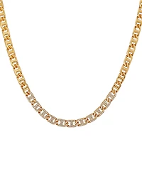 Guess Glass Stone Chain Link Statement Necklace (also Gold-Tone)