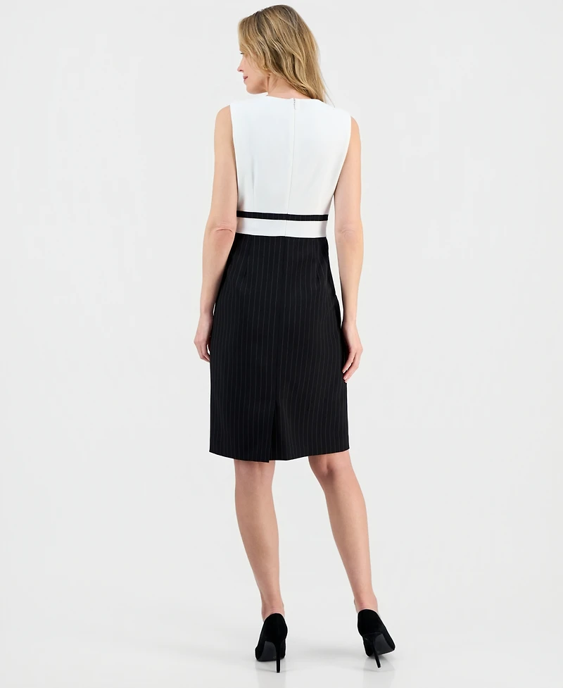 Kasper Women's Colorblocked Stretch Crepe Sheath Dress