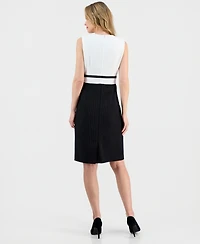 Kasper Women's Colorblocked Stretch Crepe Sheath Dress