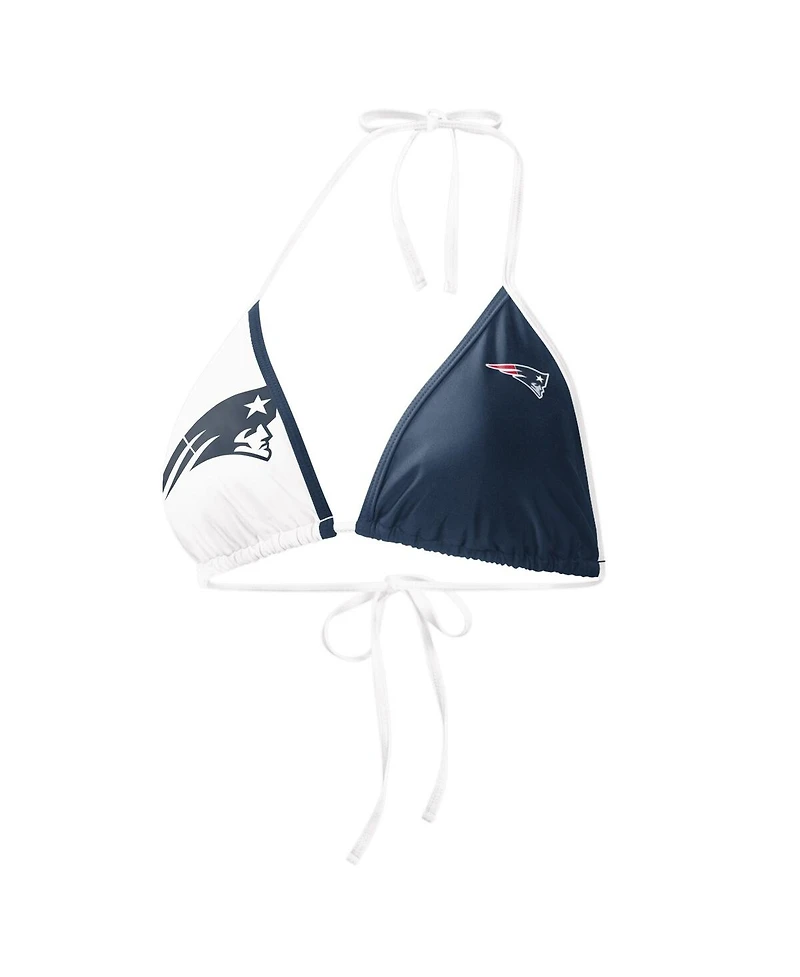 G-iii 4Her by Carl Banks Women's Navy/White New England Patriots Play Action Bikini Top