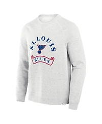 Fanatics Men's Heather Gray St. Louis Blues Banner Fleece Raglan Pullover Sweatshirt