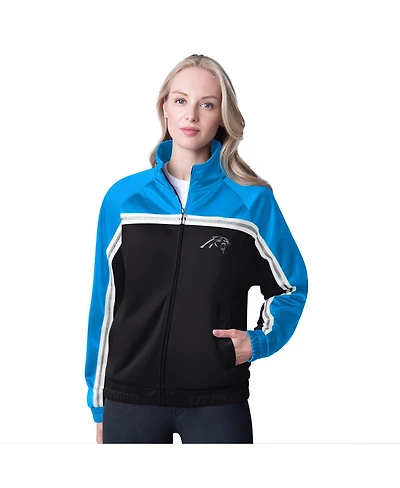 G-iii 4Her by Carl Banks Women's Black Carolina Panthers Post Game Full-Zip Track Jacket