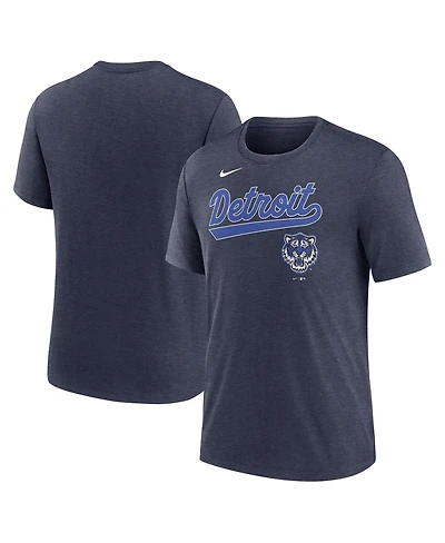 Nike Men's Heather Navy Detroit Tigers City Connect Tri-Blend Dri-fit T-Shirt