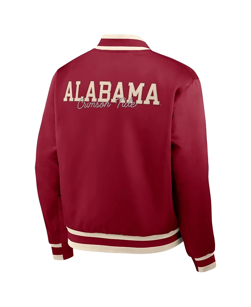 Nike Men's Crimson Alabama Crimson Tide Legacy Full-Snap Bomber Jacket