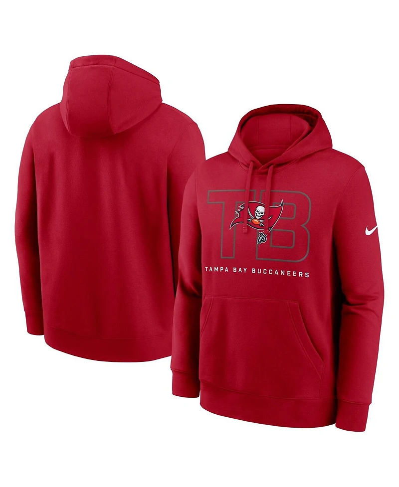 Nike Men's Red Tampa Bay Buccaneers Busted Play Club Fleece Pullover Hoodie