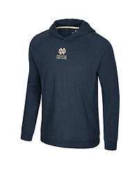 Colosseum Men's Navy Notre Dame Fighting Irish Back Business Long Sleeve Raglan Hooded T-Shirt